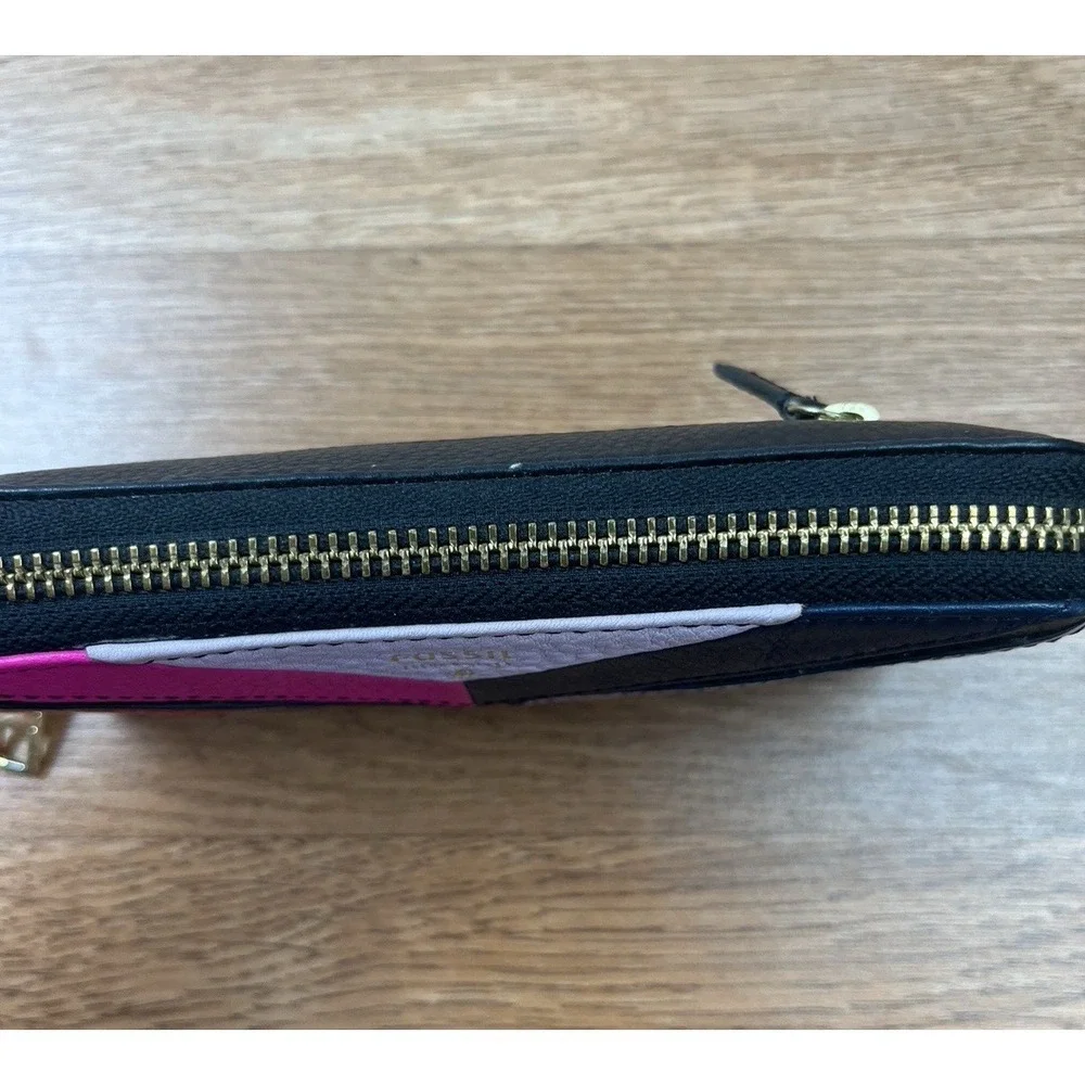 Fossil Leather Zip Around Color Block Women's‎ Wallet